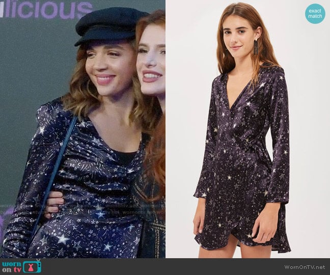 Topshop Star Print Wrap Dress worn by Cassandra (Georgie Flores) on Famous in Love