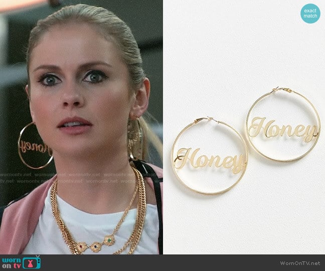 Honey Etched Statement Hoop Earring from worn by Liv Moore (Rose McIver) on iZombie
