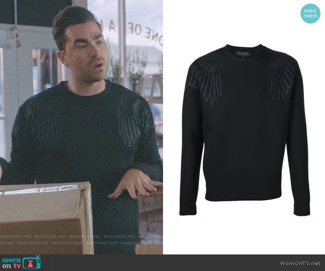 Valentino Eagle Print Sweatshirt worn by David Rose (Daniel Levy) on Schitts Creek