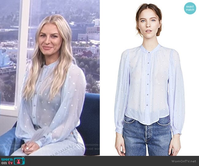 Veronica Beard Ashlynn Blouse worn by Morgan Stewart on E! News