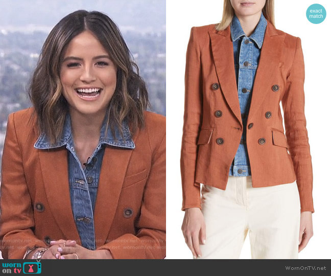 Veronica Beard Diego Linen Blend Dickey Jacket worn by Erin Lim on E! News