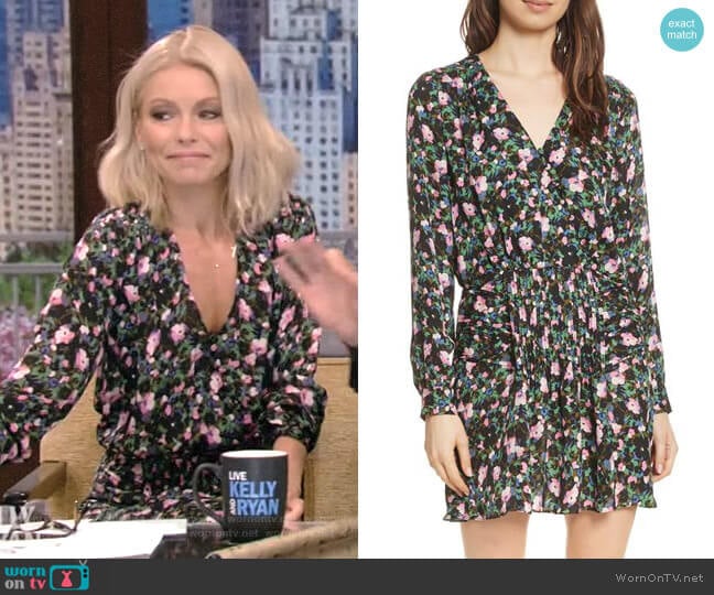 Veronica Beard Naomi Floral Print Silk Dress worn by Kelly Ripa on Live with Kelly and Mark
