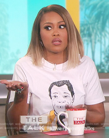 Eve’s white James Baldwin tee on The Talk
