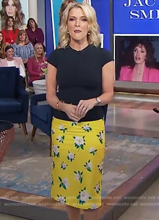 Megyn’s yellow floral print pencil skirt on Megyn Kelly Today