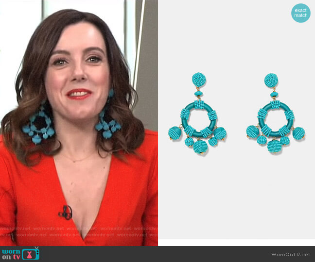 Zara Beaded Circular Earrings worn by Melanie Bromley on E! News