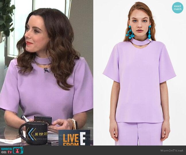Zara Top with Button Detail worn by Melanie Bromley on E! News