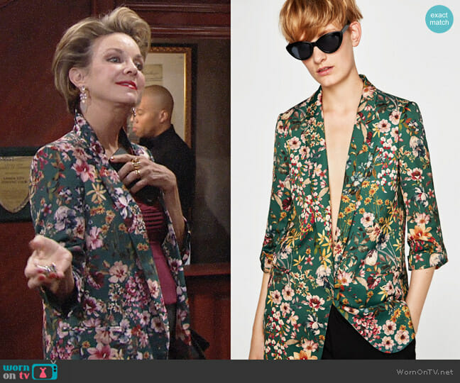 Zara Flowing Blazer worn by Gloria Abbott Bardwell (Judith Chapman) on The Young and the Restless