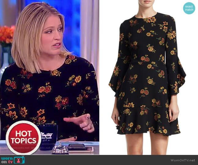 ALC Cassidy Floral Silk Crepe Dress worn by Sara Haines on The View