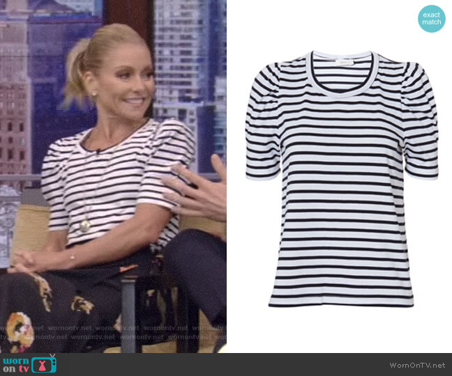 ALC Merida Striped T-Shirt worn by Kelly Ripa on Live with Kelly and Mark
