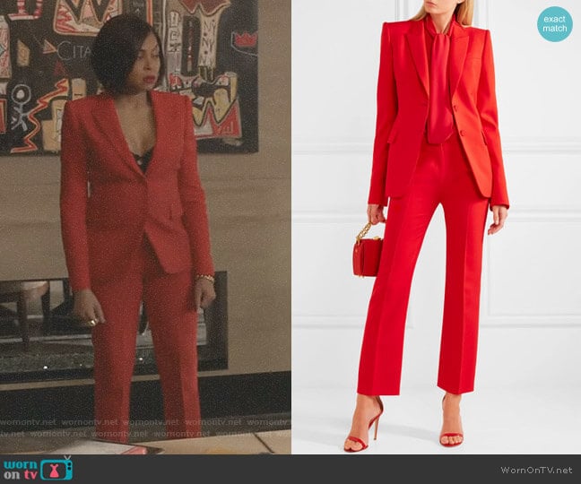 Alexander McQueen Skinny Cropped Suiting Pants worn by Cookie Lyon (Taraji P. Henson) on Empire