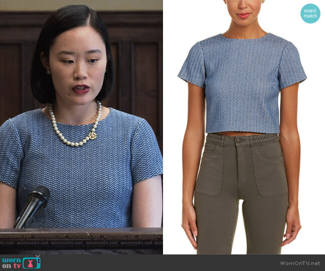 Alice + Olivia Sarina Crop Top worn by Courtney Crimsen (Michele Selene Ang) on 13 Reasons Why