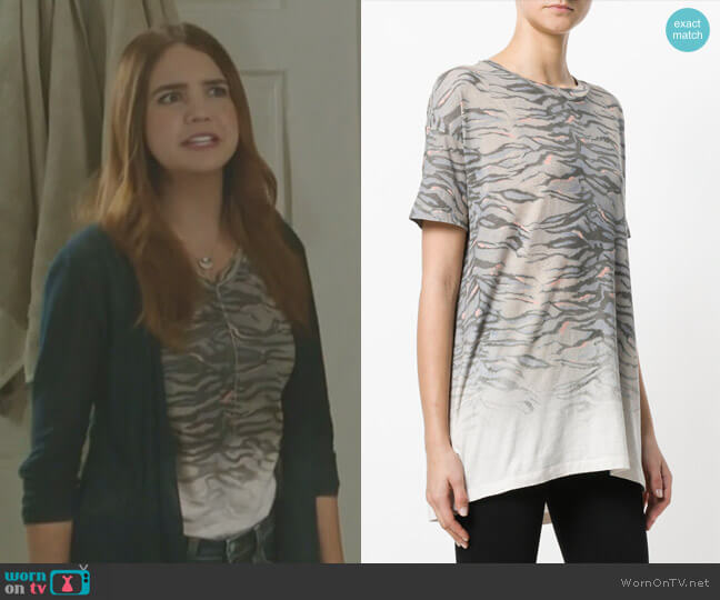 All Saints Tiger Stripes Print Loose Fit T-shirt worn by Grace Russell (Bailee Madison) on Good Witch