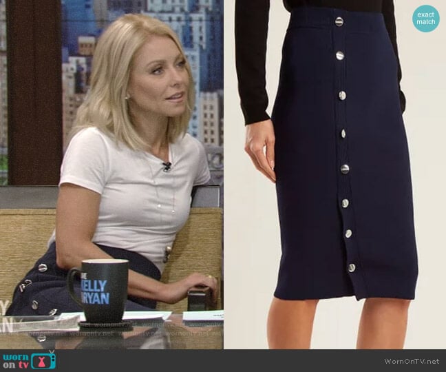 Altuzarra Enya Skirt worn by Kelly Ripa on Live with Kelly and Mark