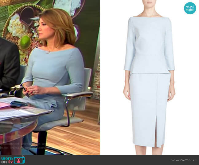 Roland Mouret Ardingly Dress worn by Norah O'Donnell on CBS Mornings