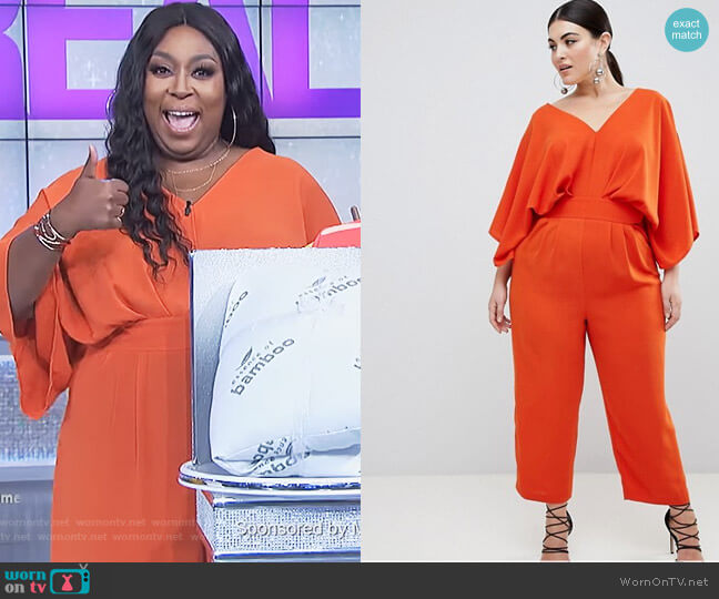 Asos Jumpsuit With Kimono Sleeve And Peg Leg worn by Loni Love on The Real