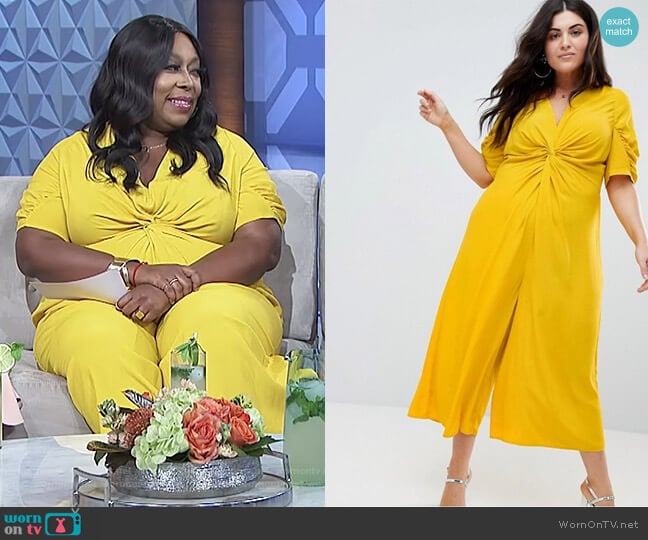 Asos Tea Jumpsuit with Knot Front worn by Loni Love on The Real