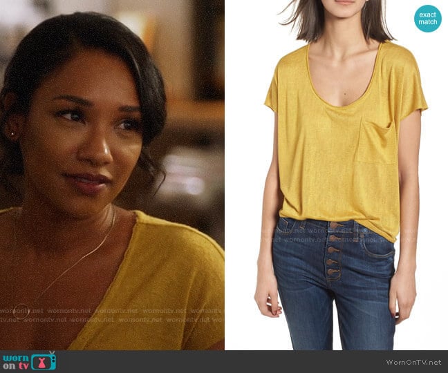BP Slub Knit Tee worn by Iris West (Candice Patton) on The Flash