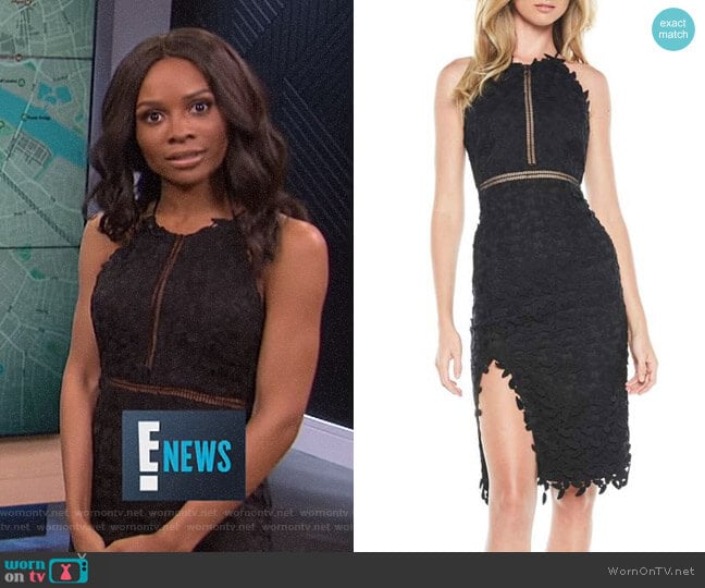 Bardot Tabytha Lace Halter Dress worn by Zuri Hall on E! News