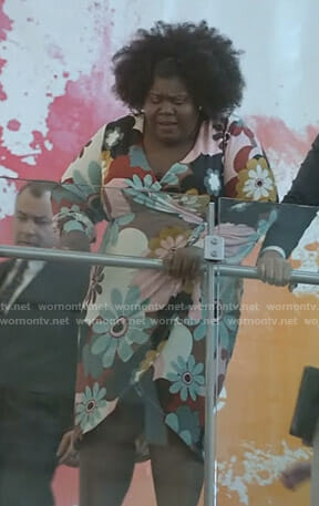 Becky’s multicolored floral wrap dress on Empire