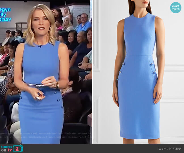 Michael Kors Button-detailed wool-blend crepe midi dress worn by Megyn Kelly on Today