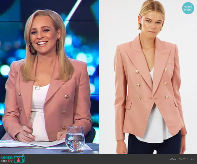 Camilla and Marc Dimmer Blazer worn by Carrie Bickmore on The Project