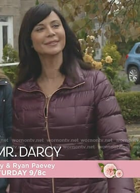 Cassie’s burgundy down jacket on Good Witch
