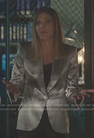 Charlotte’s metallic blazer on Lucifer