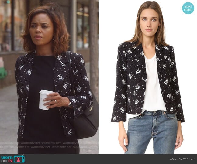 Cinq a Sept Stardust Onyx Blazer worn by Jasmine Gooden (Sharon Leal) on Instinct