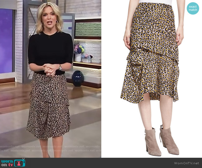 Derek Lam Tiered Leopard-Print Silk Midi Skirt worn by Megyn Kelly on Today