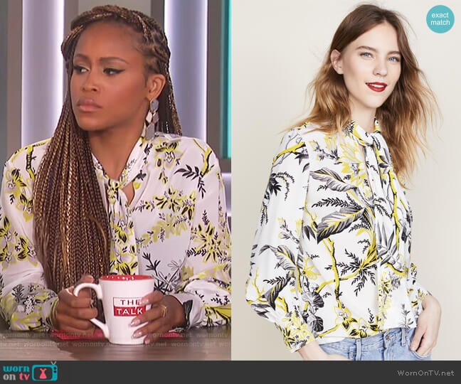 Diane von Furstenberg Bow Blouse worn by Eve on The Talk