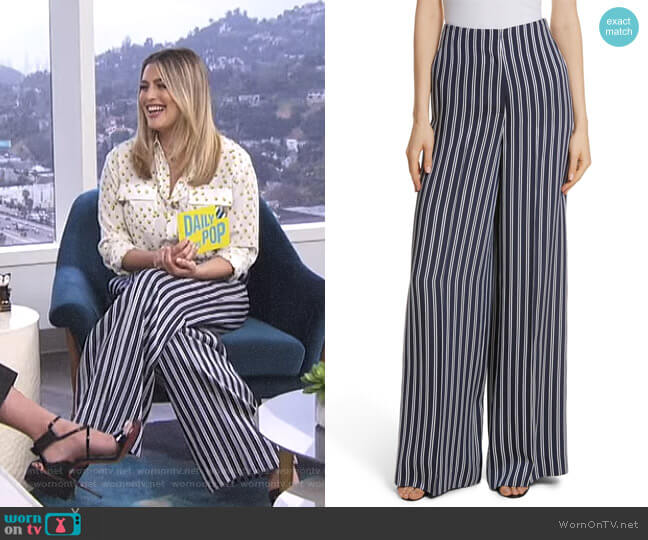 Diane von Furstenberg Stripe Palazzo Pants worn by Carissa Loethen Culiner on E! News