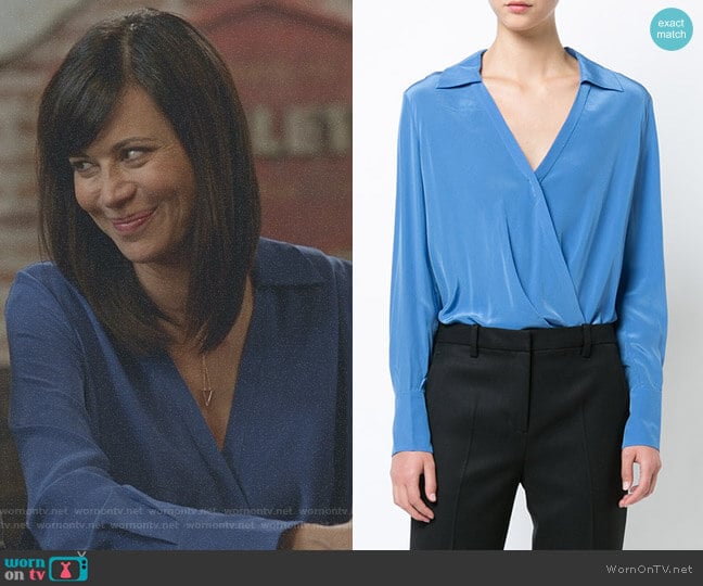 Diane von Furstenberg Wrap Blouse worn by Cassandra Nightingale (Catherine Bell) on Good Witch