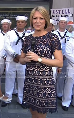 Dylan’s navy floral crochet dress on Today