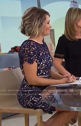 Dylan’s navy floral crochet dress on Today