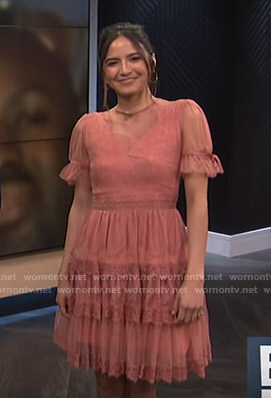Erin’s pink lace tiered dress on E! News