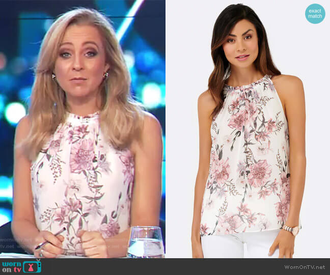 Forever New Chloe Gathered Neckline Cami worn by Carrie Bickmore on The Project