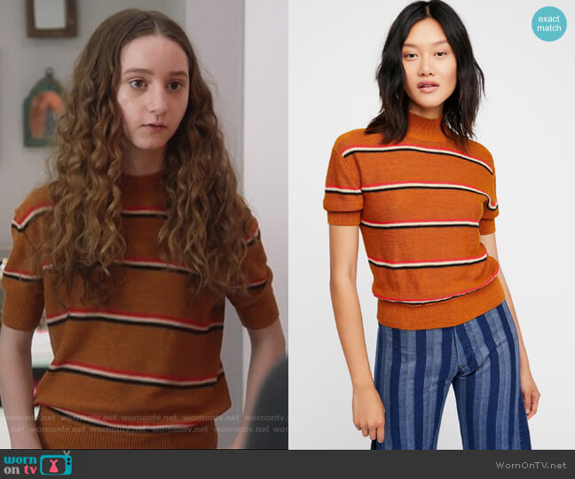 Free People Way Back Mock Neck Sweater worn by Mae (Olivia Keville) on Splitting Up Together