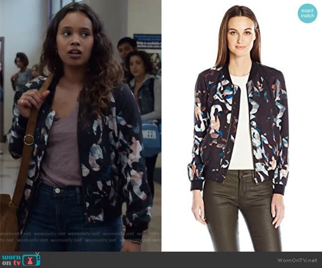 French Connection Cornucopia Drape Bomber worn by Jessica Davis (Alisha Boe) on 13 Reasons Why