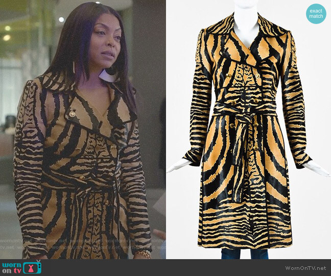 Gucci Animal Print Trench Coat worn by Cookie Lyon (Taraji P. Henson) on Empire