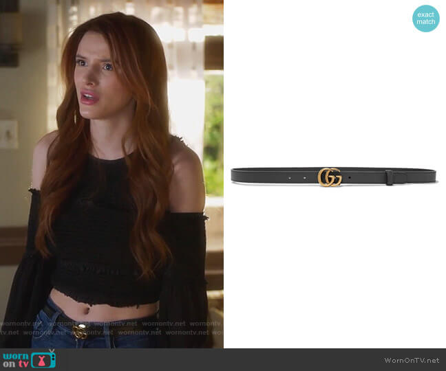Gucci Leather belt worn by Paige Townsen (Bella Thorne) on Famous in Love
