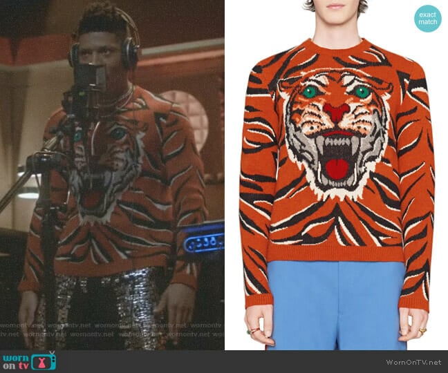 Gucci Tiger Print Wool Crewneck Sweater worn by Hakeem Lyon (Bryshere Y. Gray) on Empire