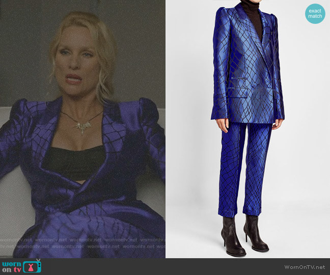 Haider Ackermann 3D Shoulder Smiths Blazer worn by Alexis Carrington (Elaine Hendrix) on Dynasty