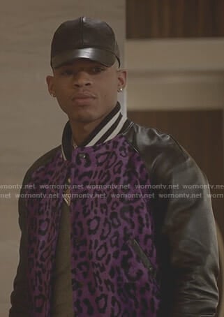 Hakeem’s purple leopard bomber jacket on Empire