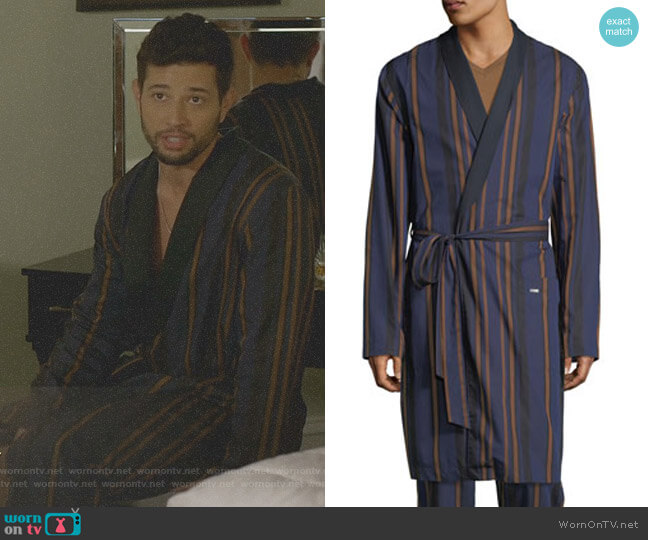 Hanro Striped Woven Robe worn by Sam Flores (Rafael de la Fuente) on Dynasty