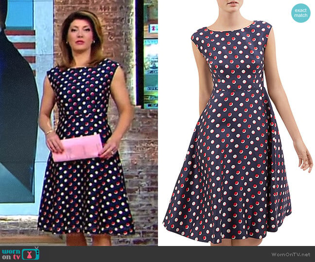 Hobbs London April Dot Print Dress worn by Norah O'Donnell on CBS Mornings