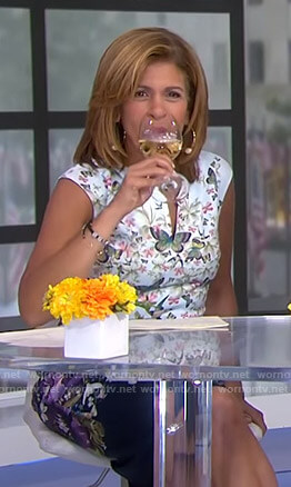 Hoda’s butterfly and floral print dress on Today
