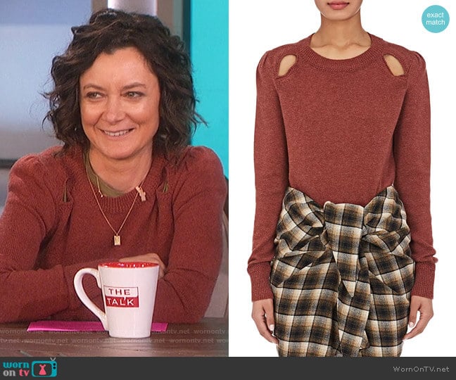 Isabel Marant Etoile Klee Cutout Sweater worn by Sara Gilbert on The Talk