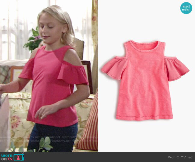 J.Crew Cold Shoulder Top worn by Faith Newman (Alyvia Alyn Lind) on The Young and the Restless