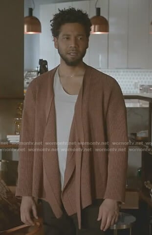 Jamal’s brown wrap cardigan on Empire
