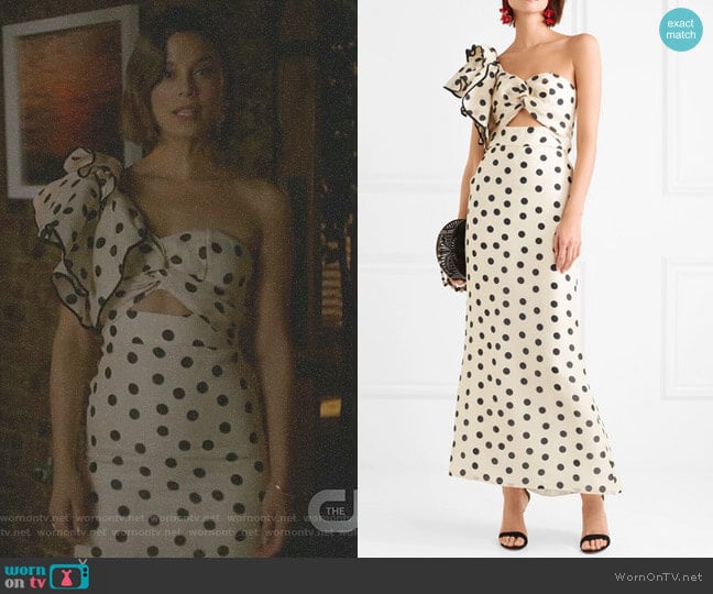 Johanna Ortiz Valley of the Kings Gown worn by Cristal Flores (Nathalie Kelley) on Dynasty